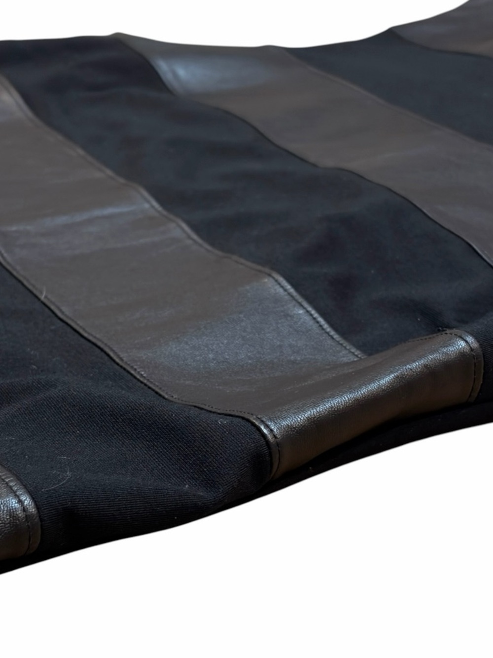 Faux Leather Stripe Ponte Shell Top - Picture 9 of 16